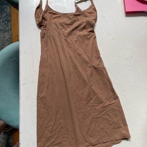 SKIMS Brown Sleeveless Spaghetti Strap Mini Dress
